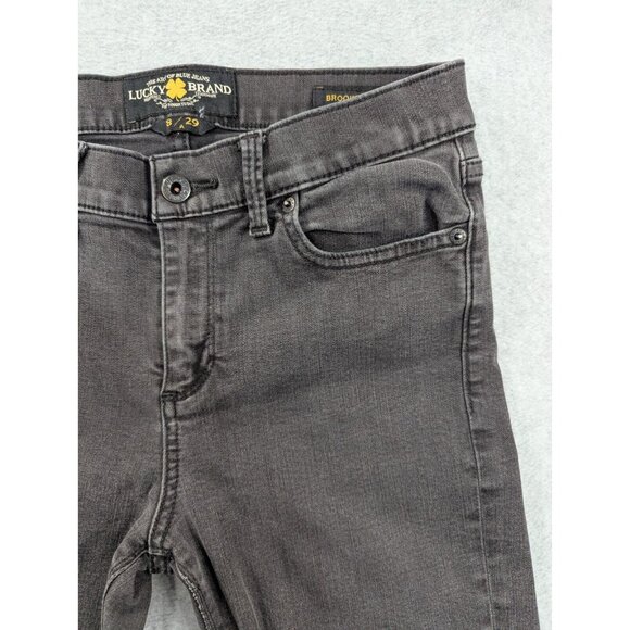 Lucky Brand Jeans Womens Size 8 Black Brooke Skinny Destressed Tapered - Picture 3 of 16